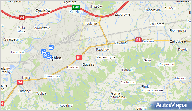 mapa Nagawczyna, Nagawczyna na mapie Targeo
