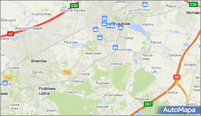 mapa Nowa Wieś gmina Michałowice, Nowa Wieś gmina Michałowice na mapie Targeo