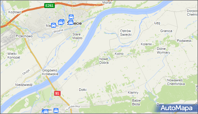 mapa Nowe Dobra gmina Chełmno, Nowe Dobra gmina Chełmno na mapie Targeo