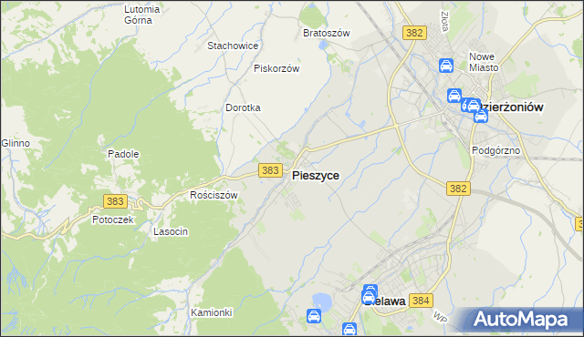 mapa Pieszyce, Pieszyce na mapie Targeo