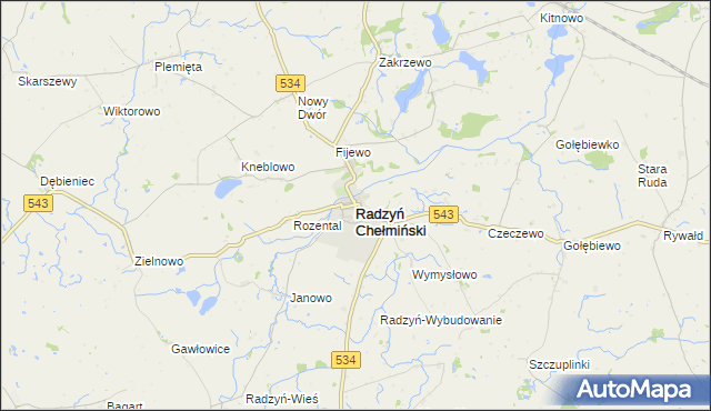 mapa Radzyń Chełmiński, Radzyń Chełmiński na mapie Targeo