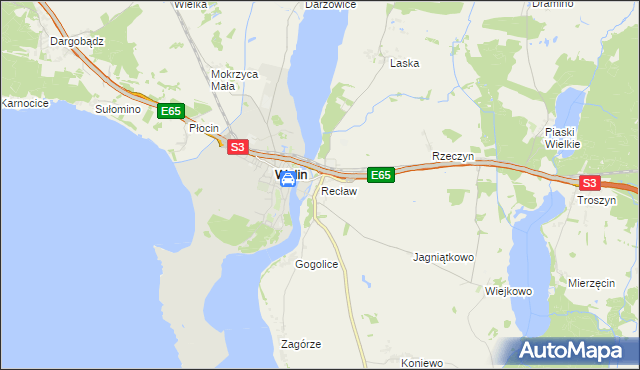 mapa Recław, Recław na mapie Targeo