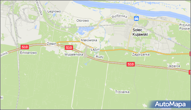 mapa Rudy gmina Solec Kujawski, Rudy gmina Solec Kujawski na mapie Targeo
