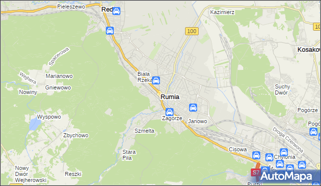 mapa Rumia, Rumia na mapie Targeo
