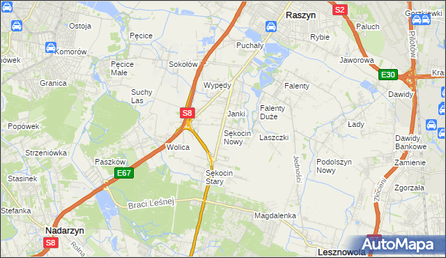mapa Sękocin Nowy, Sękocin Nowy na mapie Targeo