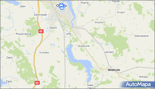 mapa Skowronki gmina Olecko, Skowronki gmina Olecko na mapie Targeo