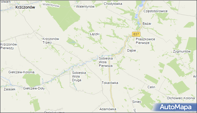 mapa Sobieska Wola Pierwsza, Sobieska Wola Pierwsza na mapie Targeo