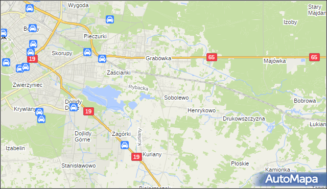 mapa Sobolewo gmina Supraśl, Sobolewo gmina Supraśl na mapie Targeo