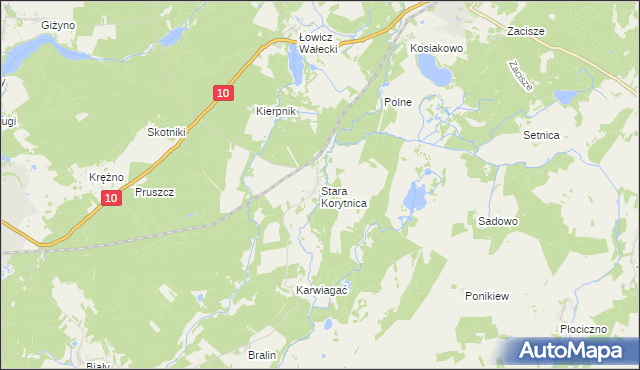 mapa Stara Korytnica, Stara Korytnica na mapie Targeo