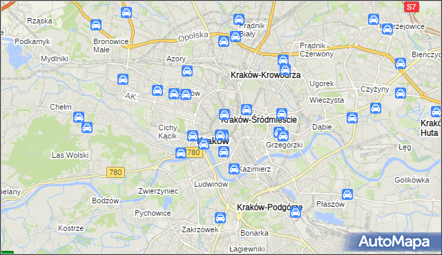 mapa Stare Miasto gmina Kraków, Stare Miasto gmina Kraków na mapie Targeo