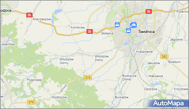 mapa Witoszów Dolny, Witoszów Dolny na mapie Targeo