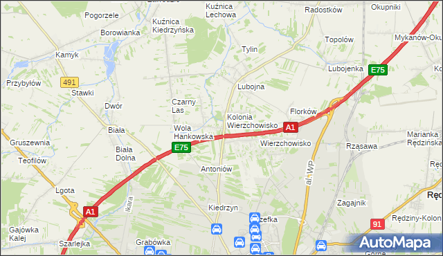 mapa Wola Kiedrzyńska, Wola Kiedrzyńska na mapie Targeo