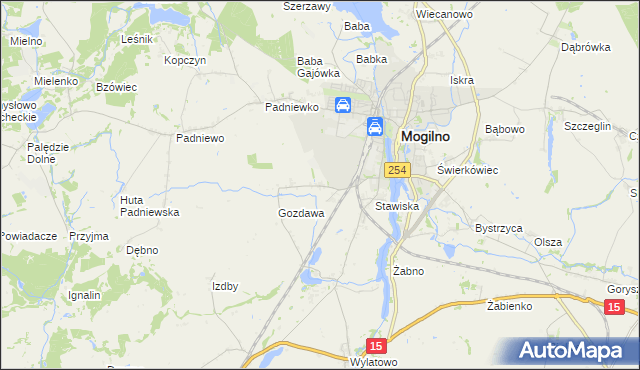 mapa Wyrobki gmina Mogilno, Wyrobki gmina Mogilno na mapie Targeo