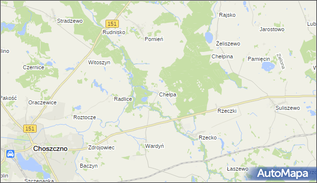 mapa Chełpa, Chełpa na mapie Targeo