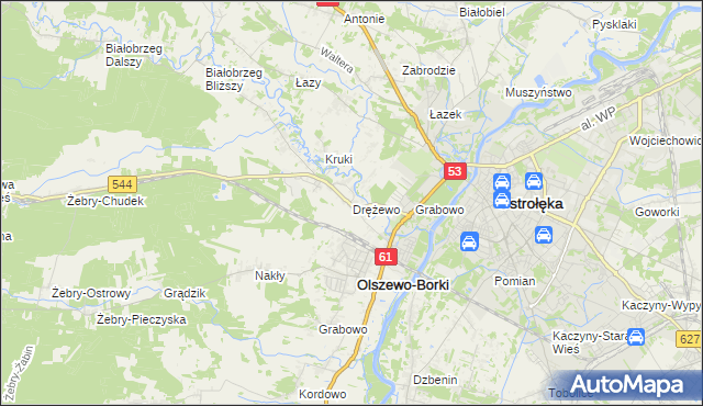 mapa Drężewo, Drężewo na mapie Targeo