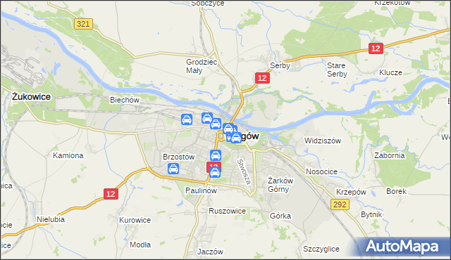 mapa Głogów, Głogów na mapie Targeo