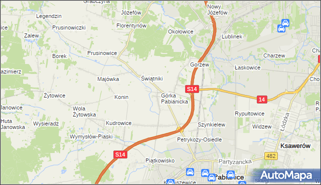 mapa Górka Pabianicka, Górka Pabianicka na mapie Targeo