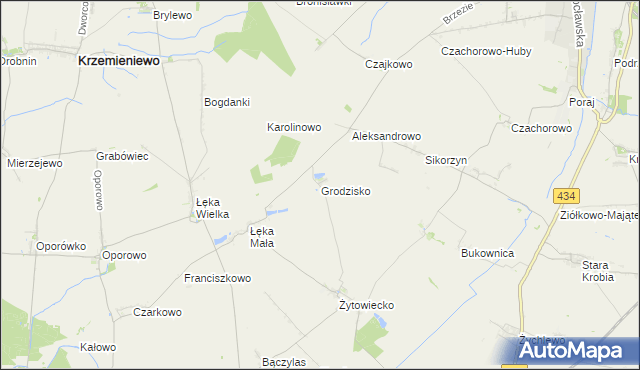 mapa Grodzisko gmina Poniec, Grodzisko gmina Poniec na mapie Targeo