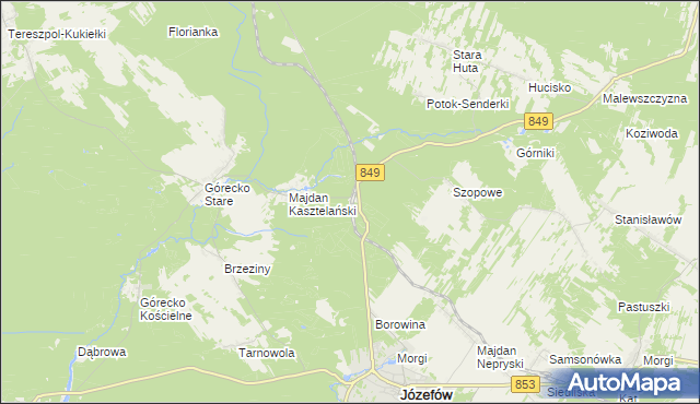 mapa Józefów Roztoczański, Józefów Roztoczański na mapie Targeo