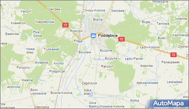 mapa Kolonia Byczyna, Kolonia Byczyna na mapie Targeo