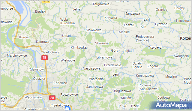 mapa Librantowa, Librantowa na mapie Targeo