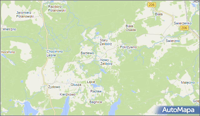 mapa Nowy Żelibórz, Nowy Żelibórz na mapie Targeo