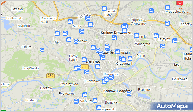 mapa Stare Miasto gmina Kraków, Stare Miasto gmina Kraków na mapie Targeo