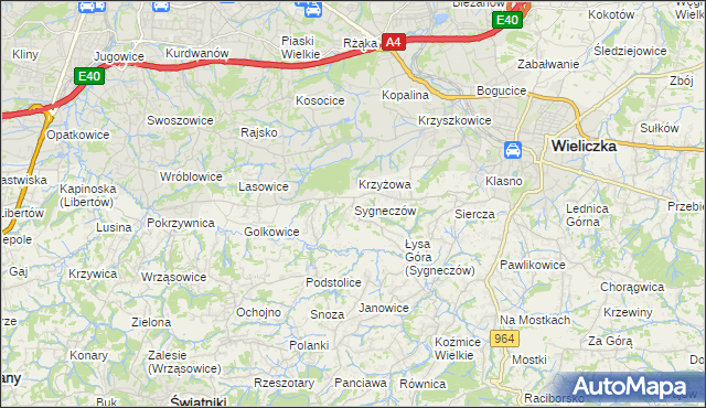 mapa Sygneczów, Sygneczów na mapie Targeo