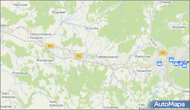 mapa Trzebieszowice, Trzebieszowice na mapie Targeo