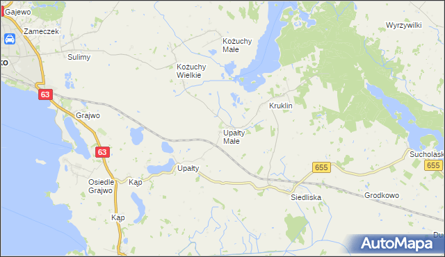 mapa Upałty Małe, Upałty Małe na mapie Targeo