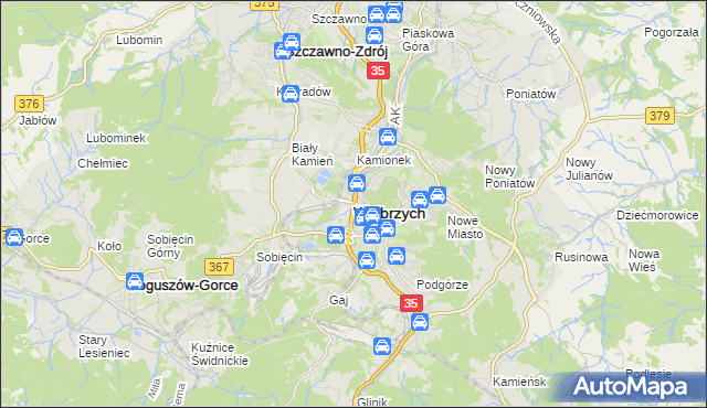 mapa Wałbrzycha, Wałbrzych na mapie Targeo