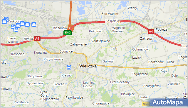 mapa Zabawa gmina Wieliczka, Zabawa gmina Wieliczka na mapie Targeo