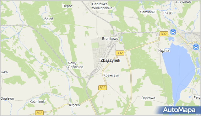 mapa Zbąszynek, Zbąszynek na mapie Targeo