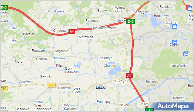 mapa Cholerzyn, Cholerzyn na mapie Targeo