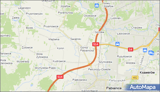 mapa Górka Pabianicka, Górka Pabianicka na mapie Targeo