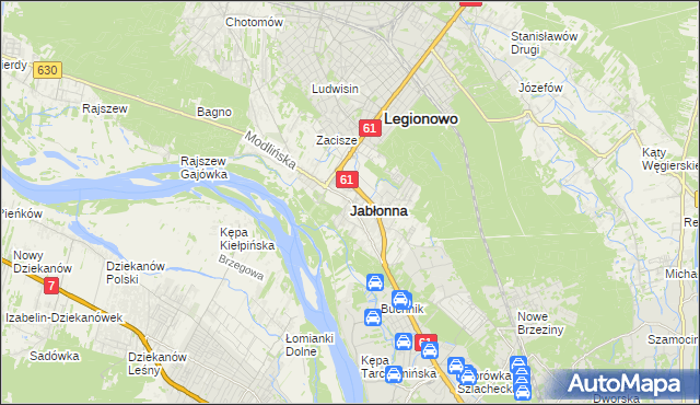 mapa Jabłonna powiat legionowski, Jabłonna powiat legionowski na mapie Targeo