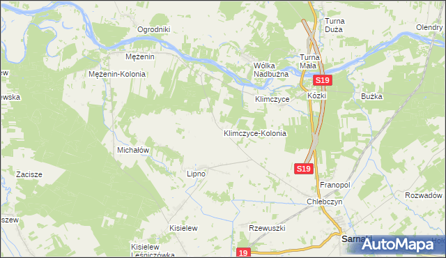 mapa Klimczyce-Kolonia, Klimczyce-Kolonia na mapie Targeo