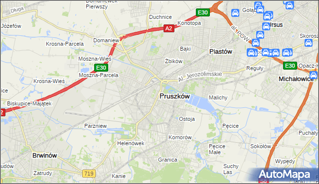 mapa Pruszków, Pruszków na mapie Targeo