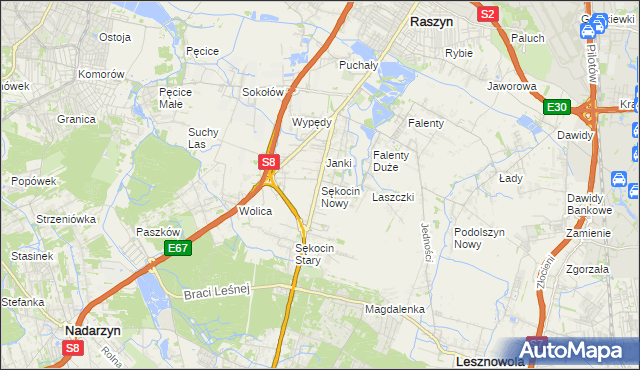 mapa Sękocin Nowy, Sękocin Nowy na mapie Targeo