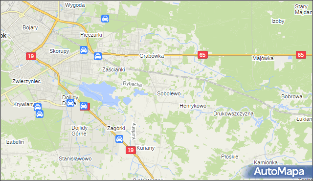 mapa Sobolewo gmina Supraśl, Sobolewo gmina Supraśl na mapie Targeo