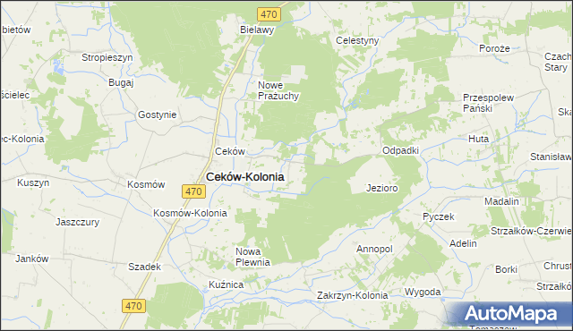 mapa Stare Prażuchy, Stare Prażuchy na mapie Targeo