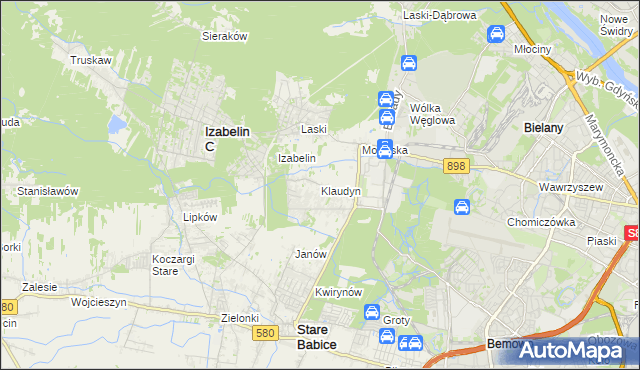 mapa Klaudyn, Klaudyn na mapie Targeo