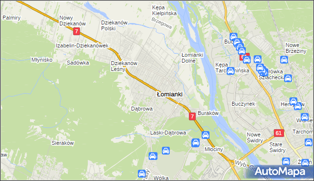 mapa Łomianki, Łomianki na mapie Targeo