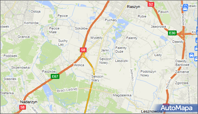 mapa Sękocin Nowy, Sękocin Nowy na mapie Targeo