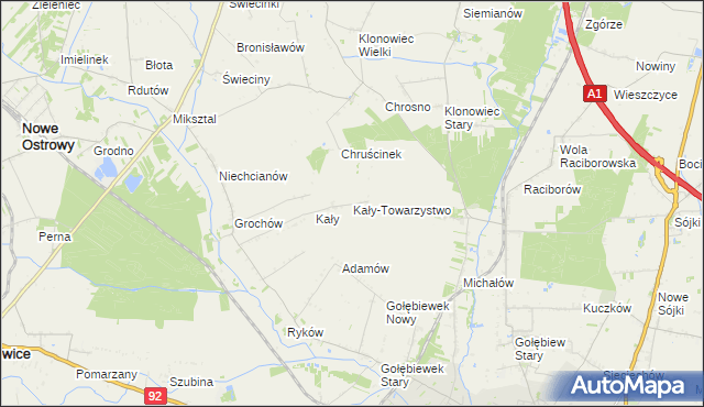 mapa Kały-Towarzystwo, Kały-Towarzystwo na mapie Targeo