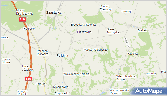 mapa Majdan-Obleszcze, Majdan-Obleszcze na mapie Targeo