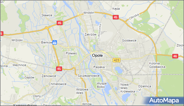 mapa Opola, Opole na mapie Targeo