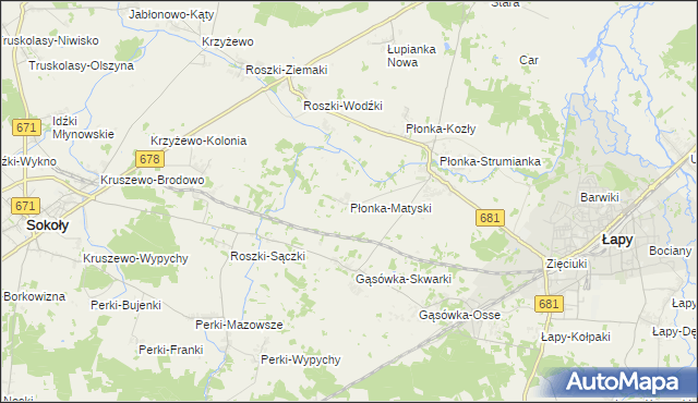 mapa Płonka-Matyski, Płonka-Matyski na mapie Targeo