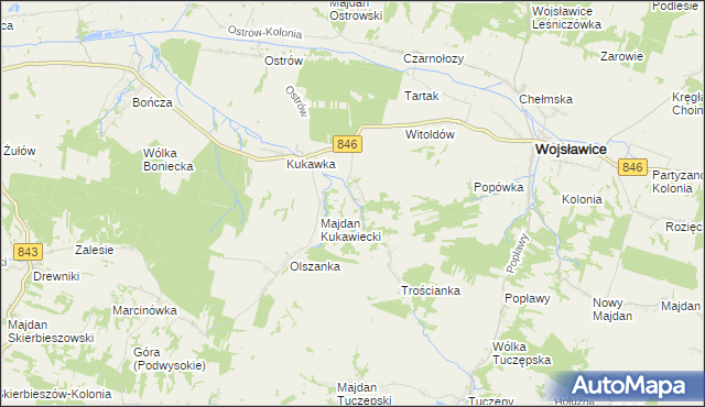 mapa Stary Majdan gmina Wojsławice, Stary Majdan gmina Wojsławice na mapie Targeo