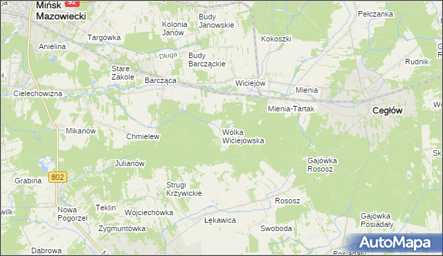 mapa Wólka Wiciejowska, Wólka Wiciejowska na mapie Targeo